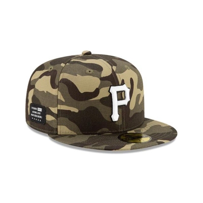 Green Pittsburgh Pirates Hat - New Era MLB Armed Forces Weekend 59FIFTY Fitted Caps USA9216037